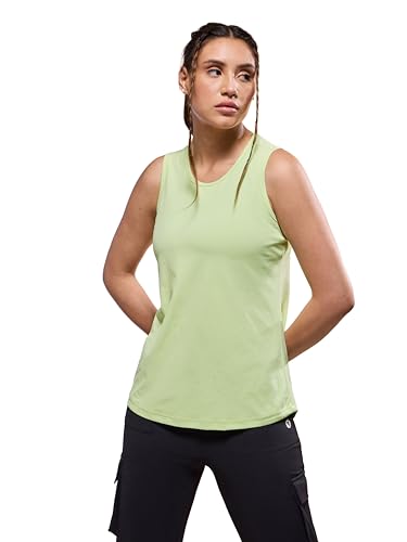 Image of TECHNOSPORT Women Solid Slim Fit Round Neck Tank Top with Cotflex for Gym, Sports and Regular Use