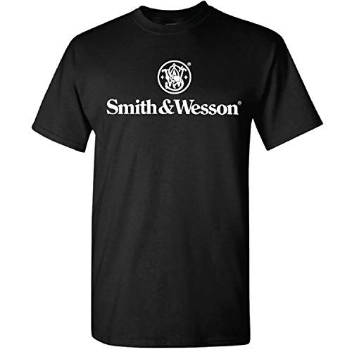 Smith and Wesson Men’s Shield Logo Solid Short-Sleeve Cotton T-Shirt, Size Small, Black