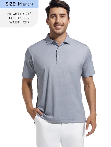 Esabel.C Mens Golf Shirts Print Moisture Wicking Short Sleeve Performance Dry Fit Stretch Active Polo Shirts for Men2