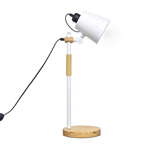 Lampe de bureau E27 anti-fatigue visuelle en bois de chêne et fer