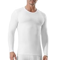 Channo Herren Langarm Thermo Shirt: Atmungsaktive und Elastische Unterwäsche für Outdoor-Aktivitäten im Winter Weiß XL