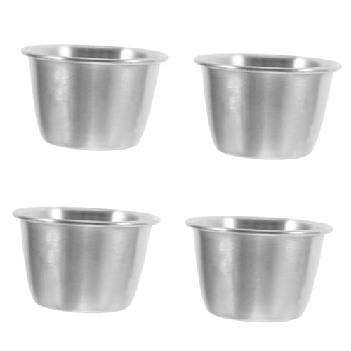 BRIGHTFUFU Sauce Cups Set of 4 Lids Reusable Snack Dipping Sauce Containers for Mustard