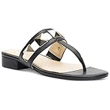 Fermeture à enfiler Jessica Simpson Movena Sandales à talons cloutées pour femme, noir, 38.5 EU