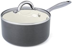 GreenPan Lima 3D - Cacerola de cerámica anodizada dura de 2 cuartos de galón