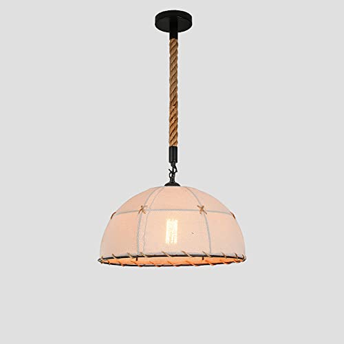 Lampe suspendue corde de chanvre E27 lustre réglable en fer