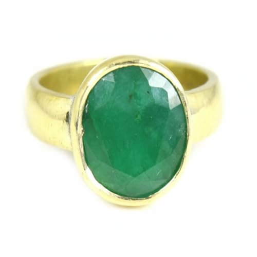 Bague émeraude homme 6 carats alliage Panchdhatu de taille J 1/2 à Z