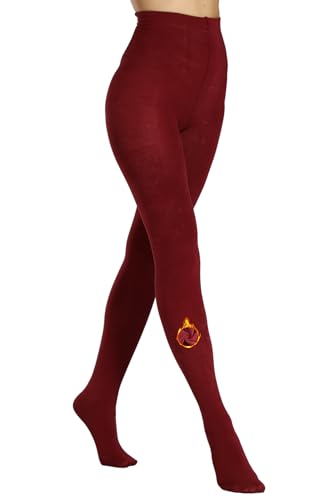 Image of MERYLURE Winter Warm Fleece Lined Tights for Women, Opaque Thermal Pantyhose, High Waisted Control Top Leggings