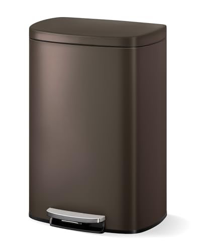 Caneca de Basura Rectangular Acero Inoxidable 50L