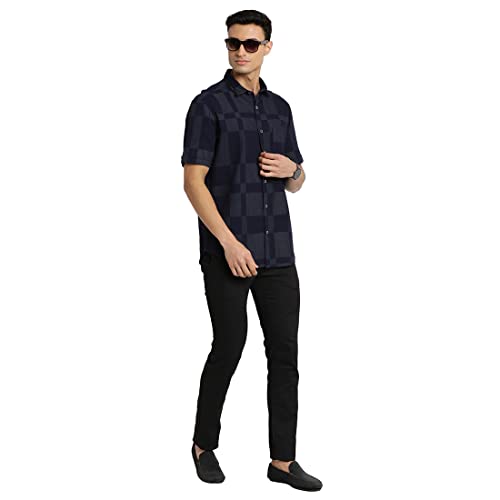 Image of Indian Terrain Men's Checkered Slim Fit Shirt