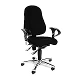 Topstar Chaise de bureau Sitness 10 avec accoudoirs Noir Hauteur réglable – Double Set de roulettes pour moquettes