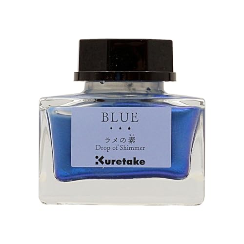 Encre scintillante Kuretake bleu 20 ml flacon calligraphie dessin plume