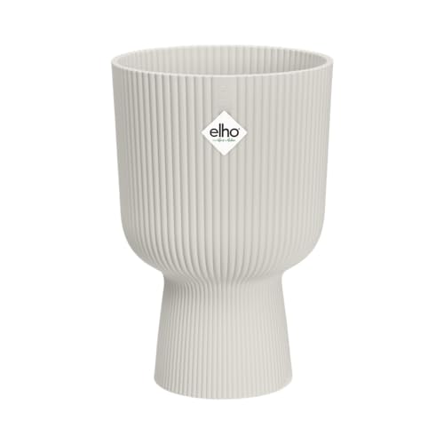 elho Vibes Fold Coupe 14 - Indoor Plant Pot - 100% Recycled Plastic - diameter 13.9 x H 21.0 cm - White/Silky White