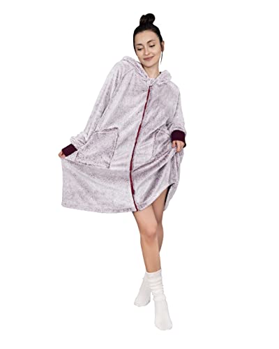 SHITOOMFE Tragbare Decke Hoodie - Übergroße Flanell Decke Mit Kapuze