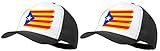 MERCHANDMANIA Pack 2 Gorras Negras CATALUÑA Bandera Emblema Logo Cap