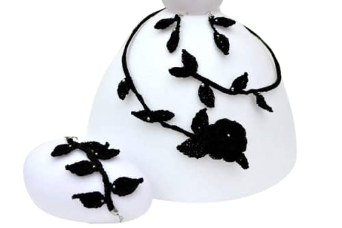 Parure noire fait main au crochet : oubliez les bijoux lourds et irritants