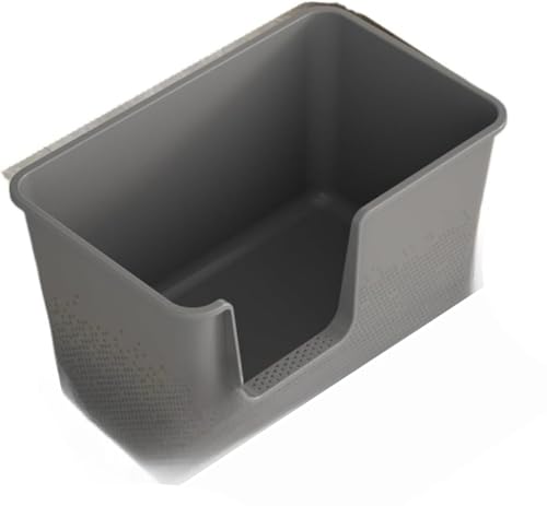 Ladfrol 猫用トイレ ドーム型 蓋付き 大型猫用 大型猫用トイレ 砂の飛び散りを防ぐ 半屋外用 抗菌 消臭 猫用トイレ 清潔 猫用品 (グレー,閉じられていない)