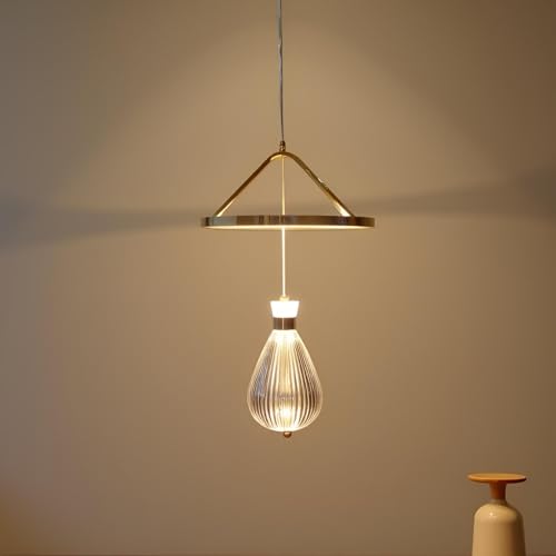 Image of Lyse Decor Chandelier, Jhumar Light for Hall Ceiling, Jhoomer for Living Room, Creative 3 Ring Hanging Pendant Lamp with Height-Adjustable for Bedroom, Dining Room (Clear)