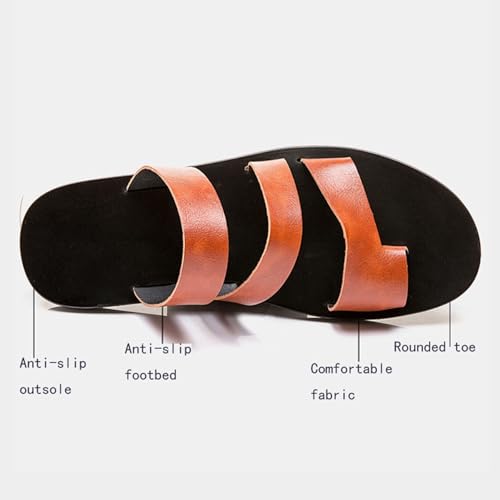 Yytcsjz Men Slip-On Clip-Toe Non-slip Bunion Corrector Beach Breathable Sandals, Stylish Open Toe Summer Beach Soft Durable Orthotic Flip Flops, for Dad, Men, Summer, Travel, Outdoor, Walking2