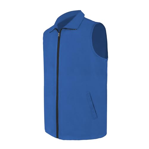 TopTie Custom Volunteer Sleeveless Vest Full Zipper Uniform Royal Blue Unlined Outerwear Vests4