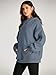EFAN Women's Oversized Fleece Hoodie, Cozy Plush Pullover Sweatshirt with Pocket GreyBlue S
