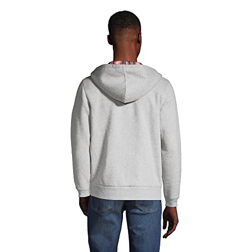 Lands' End Mens Serious Sweats Flannel Lined Hoodie Gray Heather/flannel Regular Large3