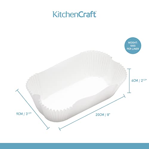 KitchenCraft Loaf Tin Liners, Non Stick, Cake and Bread Tin, 2 x 9 cm, Pack of 4 Liners, White - Image 3
