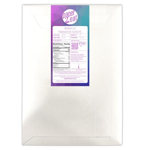 paper2eat edible Miracle Transfer Sheets (formerly Chocolate Transfer Sheets) 8.5&ldquo; x...