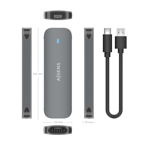 Carcasa externa AISENS M.2 ASM2-006GRY SATA USB 3.1 gris miniatura 4
