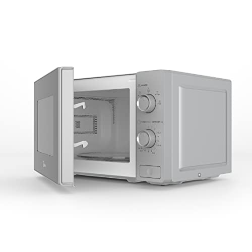 Midea-Microondas-20L-700W-5-Niveles-de-Potencia-Descongelacion-por-tiempo-o-peso-Cristal-negro-con-marco-Inox-Element-MCM208MMSP