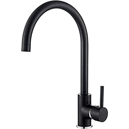 GRIFEMA Irismart - Grifo de cocina monomando para fregadero, color Negro [Exclusivo en Amazon]