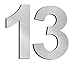 nanly Adesivo per numeri civichi in acciaio inox 304, in solido acciaio inox, effetto galleggiante, altezza 7,5 cm (numero 13)