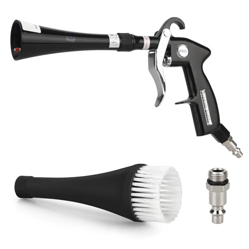 MYPIN Aluminium Car Cleaning Gun with Tapered Nozzle, 6-9.2Bar with 2 Set Nozzle, Pressure Air Blower Blow Gun Producing Powerful Blast of Air for Cleaning Cars, Velvet, Furniture and Carpets
