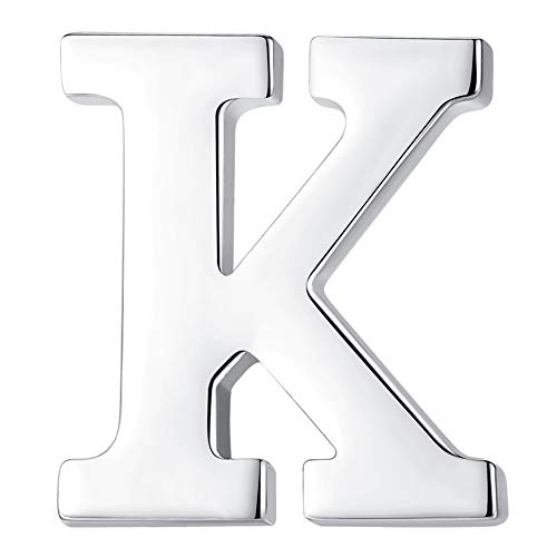 Image of HONEY BEAR Initial Alphabet Letter Lapel Pins Collar Badge Brooches for Mens /Womens Shirt Dress Decoration Silver