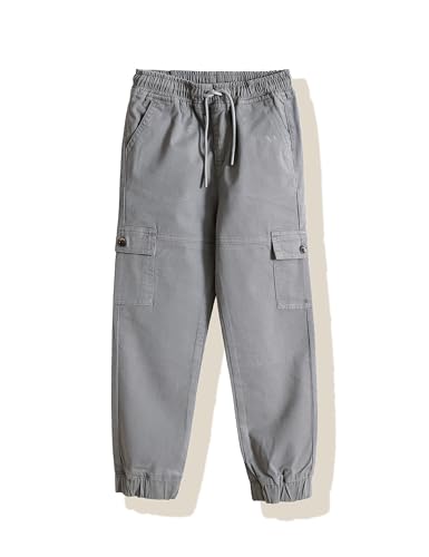 Image of Amazon Brand - Symbol Boy's Cotton Cargo Jogger | Elasticated Waistband and Cuff | Stretchable | Age 2-14 Years