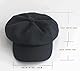HilyBony Damen Newsboy Cap Wollfilz Visier Baskenmütze Cabbie oder Maler Outdoor Hut für Herbst Winter Warme Mütze (as3, Alpha, m, Standard, Schwarz)