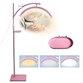 Heshenyqi Lash Light Lash Lamp for Eyelash Extensions Adjustable LED Floor Eyelash lamp Half Moon Light Tattoo Shadowless Lighting for Beauty Skincare Nail Tech Tattoo Artists WR Pink