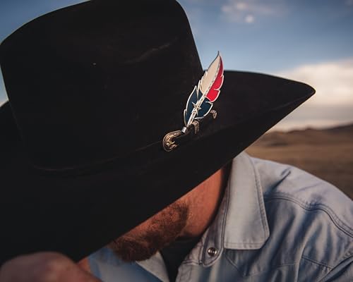 Image of Montana Silversmiths Hand Painted Western Lifestyle Cowboy Hat Band Feather