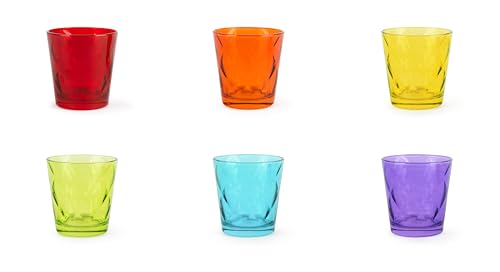 Excelsa Barcellona Set 6 Bicchieri Acqua, Vetro, Capacità 245 ml, Multicolore