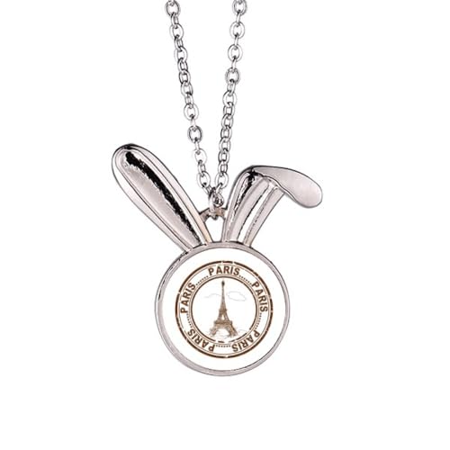 Collier Tour Eiffel Paris avec pendentif lapin classique pour femme