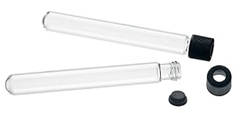 Chemglass CLS-4208-01 Glass 4.5mL Complete Hungate Anaerobic Culture Tube, with Screw Thread 16mm Diameter x 125mm Height, Pack of 100