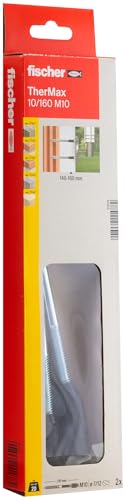fischer Abstandsmontagesystem TherMax 10 / 160 M10 (2) für Dämmstoffe, Dämmstoffdübel zur Befestigung leichter Lasten in Wärmedämmverbundsystemen, mit Anti-Kälte-Konus