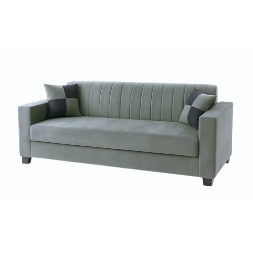 Image of FURNY Premium Avvor 4 Seater Fabric Sofa Set, 3 Seater Sofa with Ottoman (Light Grey Color) | Durable Comfort | Modern Design | Ideal for Living Room