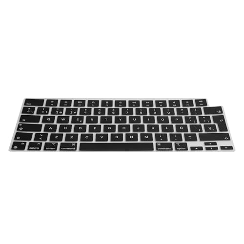 kwmobile Protector Compatible con Apple Macbook Air 15 M4 2025 A3241 - Cubierta para Teclado en español Tipo QWERTY Negro
