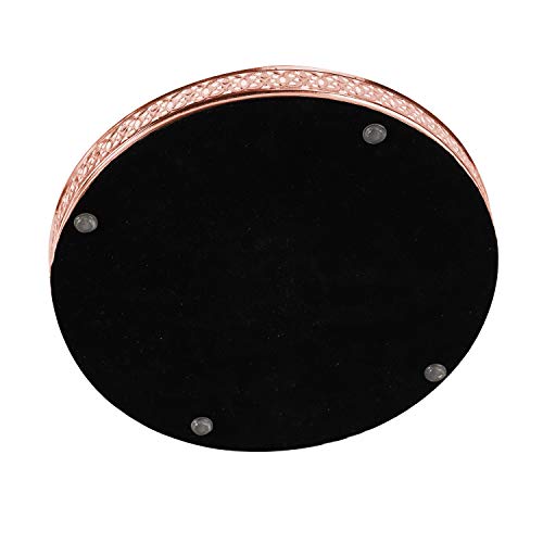 Image of Craft Brio -A TRENDY HANDICRAFTS Round Decorative Mirror Tray 10 inches Dia Gold Plated Round Decorative Glass Mirror for Weeding and Pooja Diwali Gifting (10 X 10 X 2 Inches) (Copper)