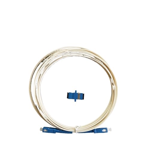 Cordon fibre optique SC/UPC blanc de 5M avec adaptateur inclus