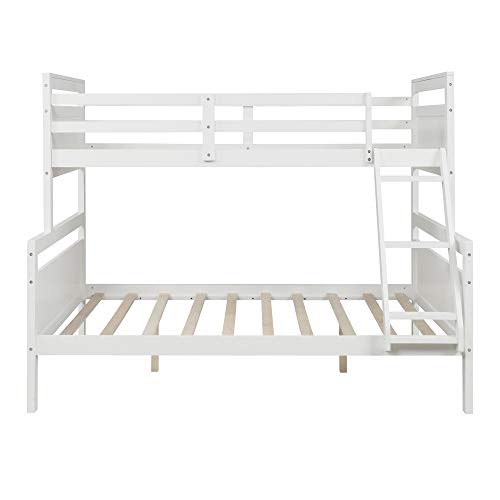 Flieks Twin Over Full Bunk Bed With Ladder For Kids, Safety Guardrail, Perfect Bedroom #TOP5