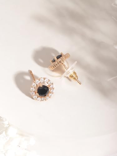 Image of Rubans Stud Earrings American Diamond Trendy Jewellery for Women & Girls