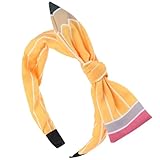 Totelux Back to School Pencil Headband Bow Hair Band Yellow Hair Accessories for Women Girls Teachers Student School Classroom Party Supplies