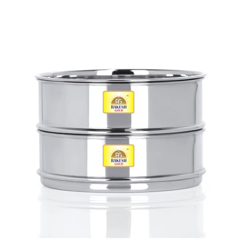 Image of Rakesh Gold Stainless Steel Cooker Container /Cooker Separator for 2 liter outer lid cookers | Stackable Food Grade, Rust-Free, Easy to clean