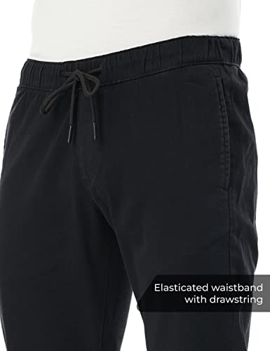Image of FYLTR Men's Taper Fit Stretch Cotton Joggers with Elasticated Waistband & Drawstrings